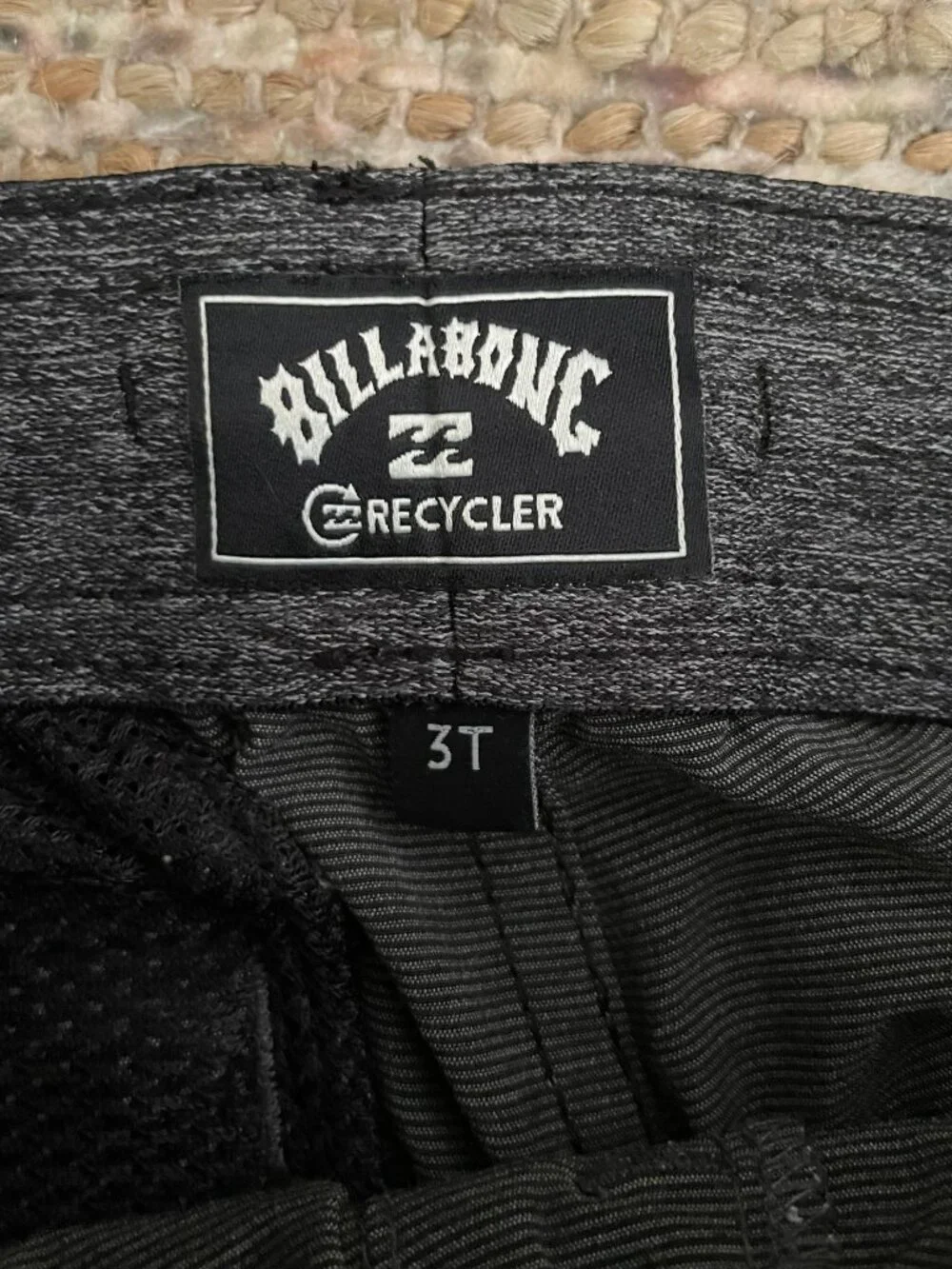 Billabong Grey & Black Kids Toddlers Boys Recycler Swim trunks Board shorts 3T